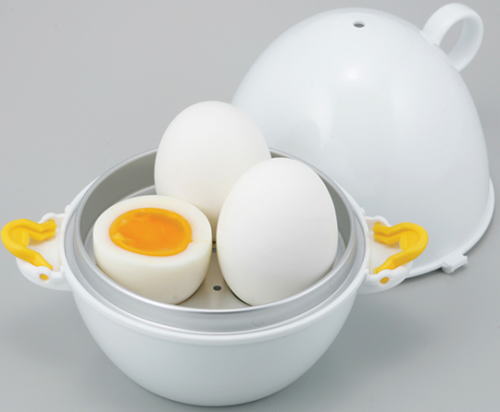 卵と水を入れて、レンジでチン!簡単ゆでたまご!レンジでらくチン!ゆでたまご3個用