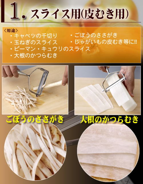 1.スライス(皮むき)