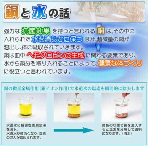 銅には、強力な抗菌効果を持っています。