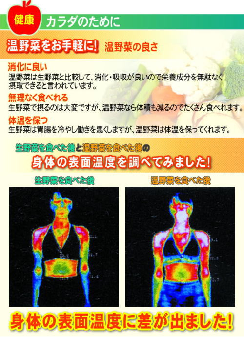 温野菜をお手軽に。恩や際は、消化や体温調節など身体により良い効果をもたらします。その温野菜をこの電気蒸し器、蒸しぐるめなら簡単に作れます。