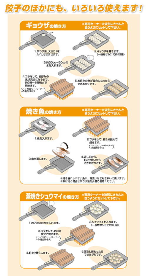 餃子以外にも焼き魚や焼シュウマイなどにも使うと便利です。