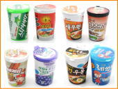 韓国文具、私の机上の夜食 -パロディ鉛筆削り+消ゴムシリーズ